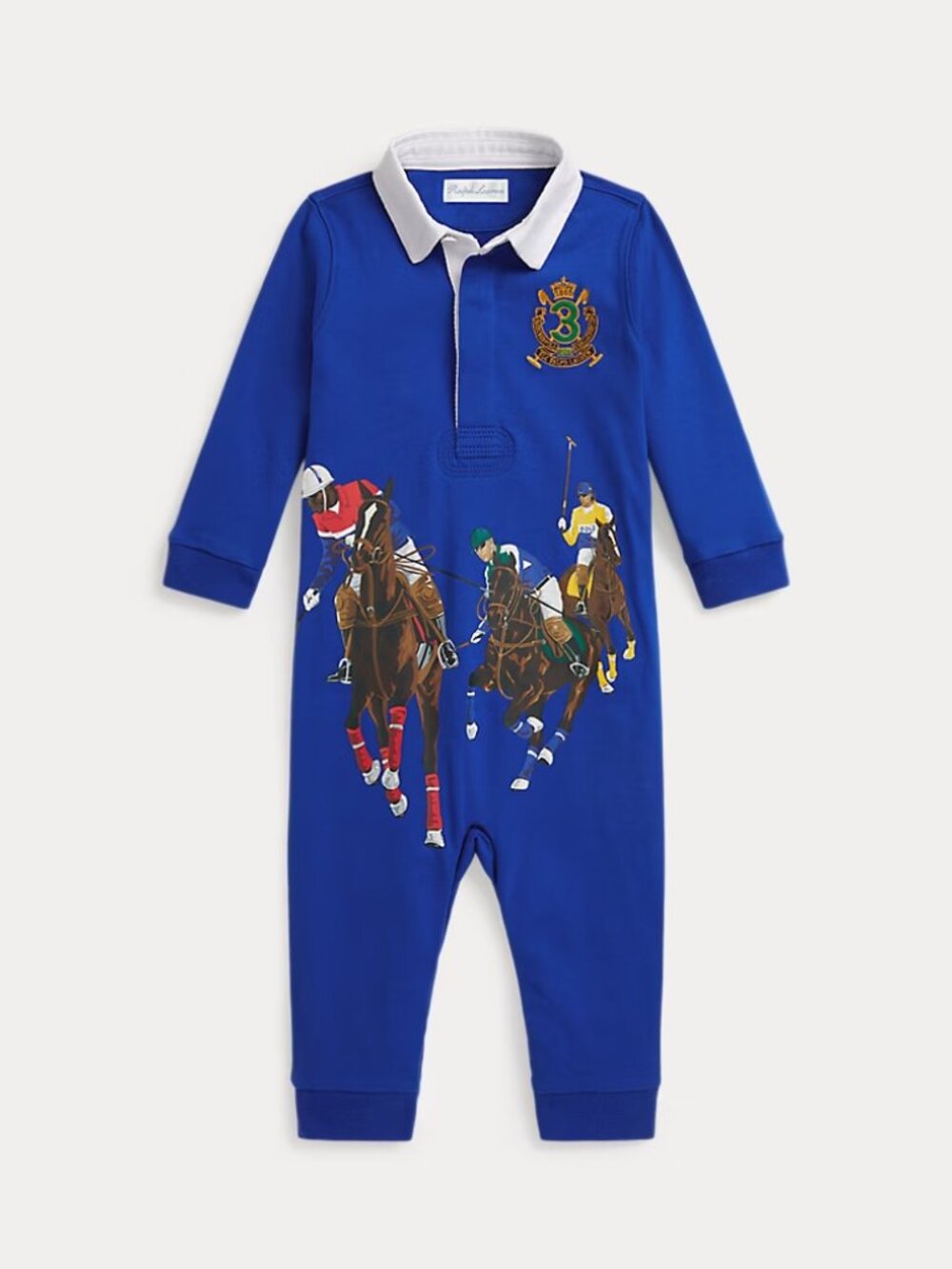 Ralph Lauren Equestrian-Print 100% Cotton Rugby Coverall Gift Boxed as Shown